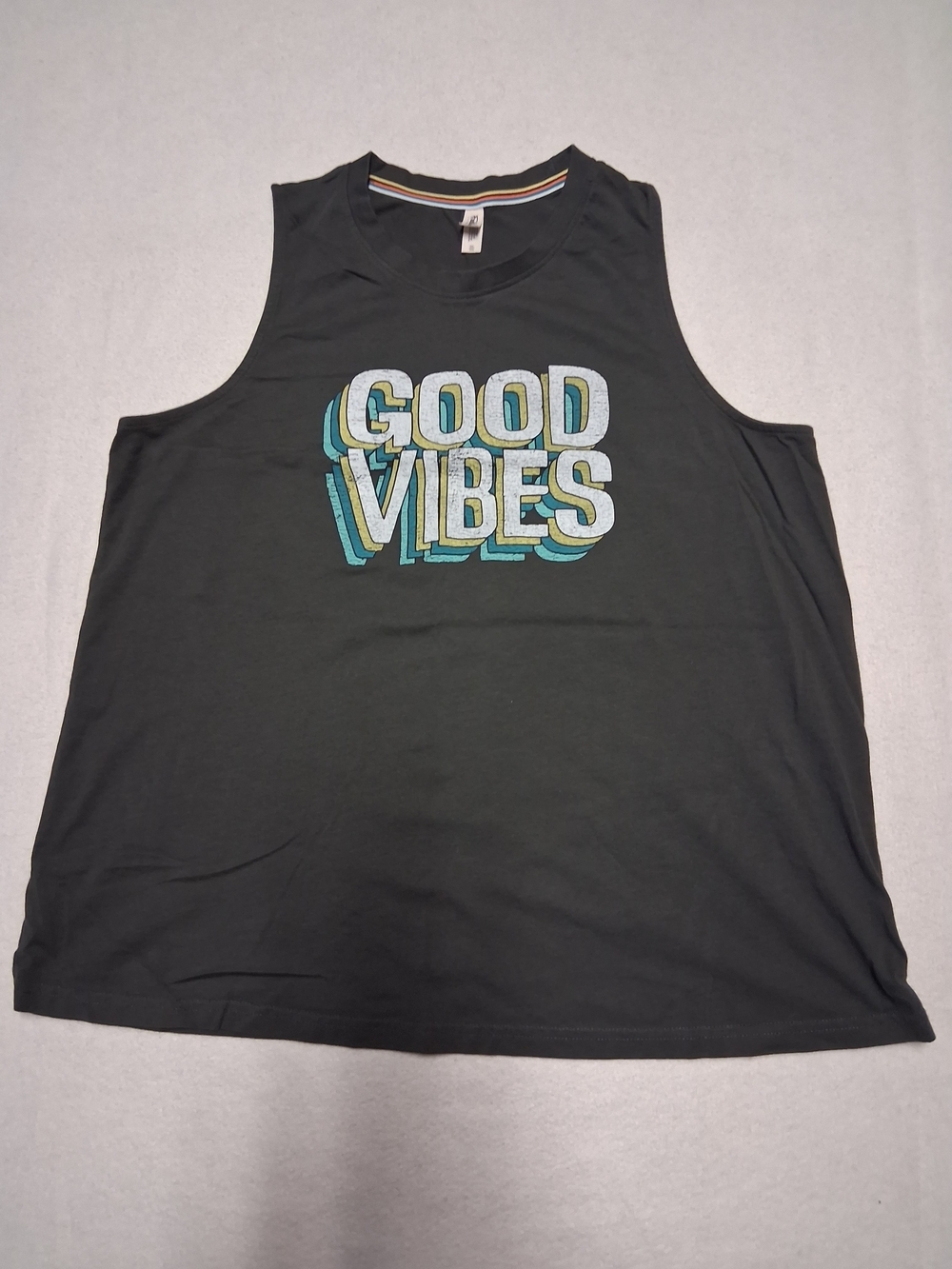 4/20$ Black 'Good Vibes' Graphic Tank Top